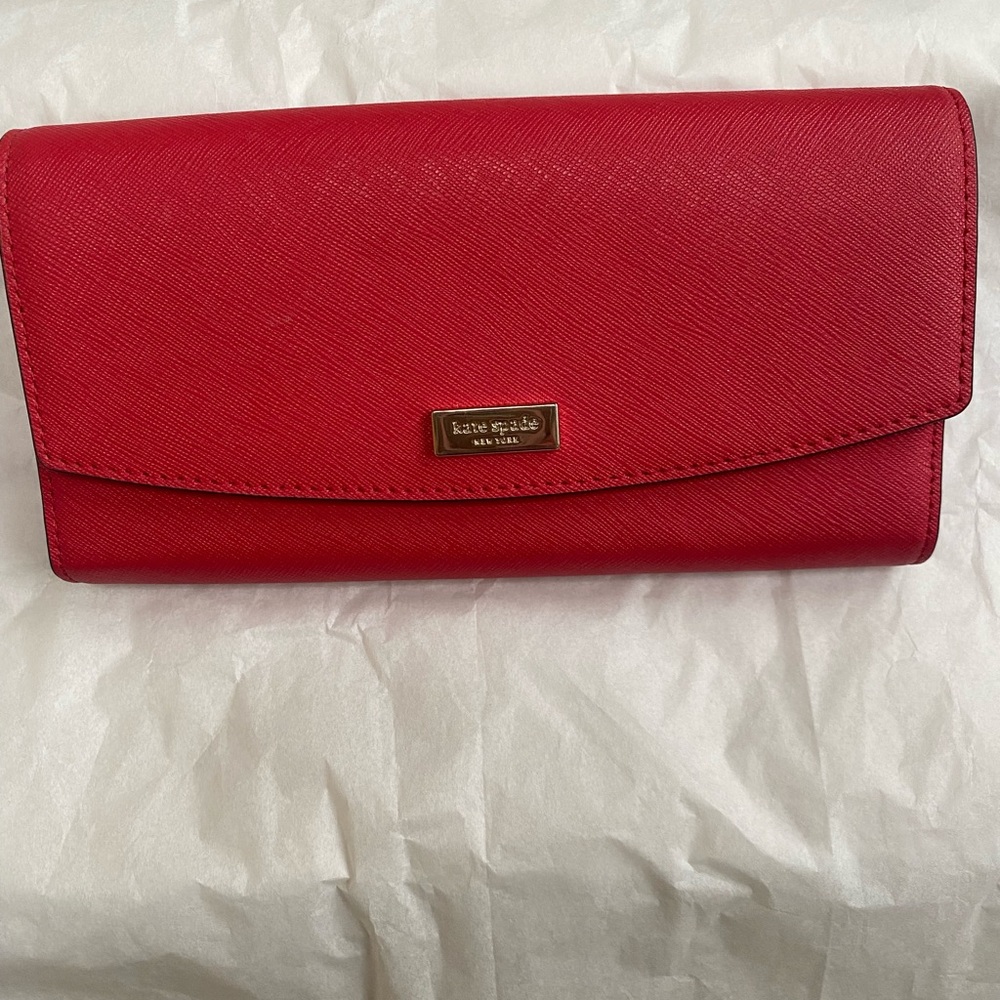 Kate Spade Red Leather Large Wallet